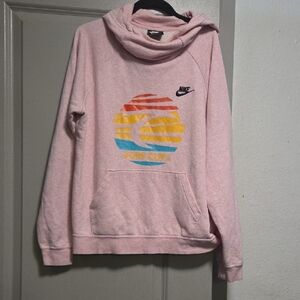 Nike Women's Light Pink Cowl Neck Sweater with Graphic